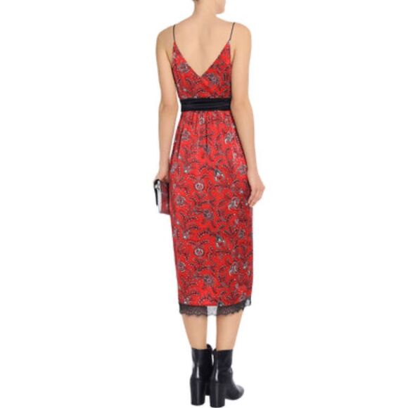 Elegant Red Floral Midi Dress - Picture 5 of 16